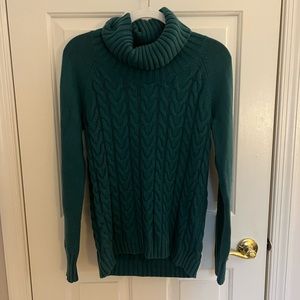 Banana republic Green Cableknit Turtleneck Sweater